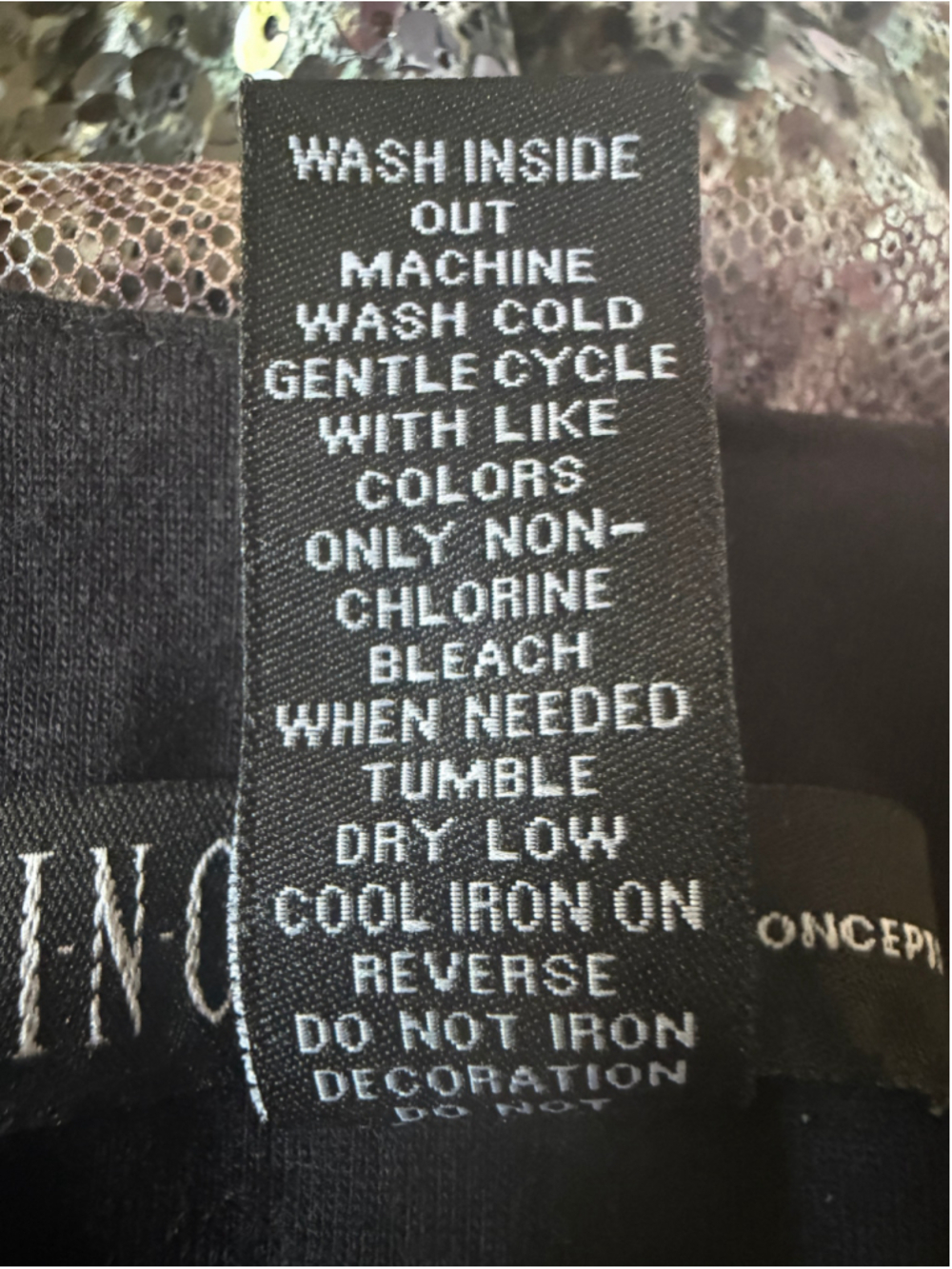 Women's I.N.C. International Concepts Sequin Camisole, Size M, Black/Silver - Picture 6 of 7